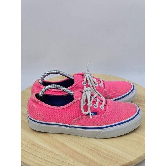 Vans Off The Wall classic Authentic hot pink neon skate shoes womens sz 7 - Picture 1 of 8